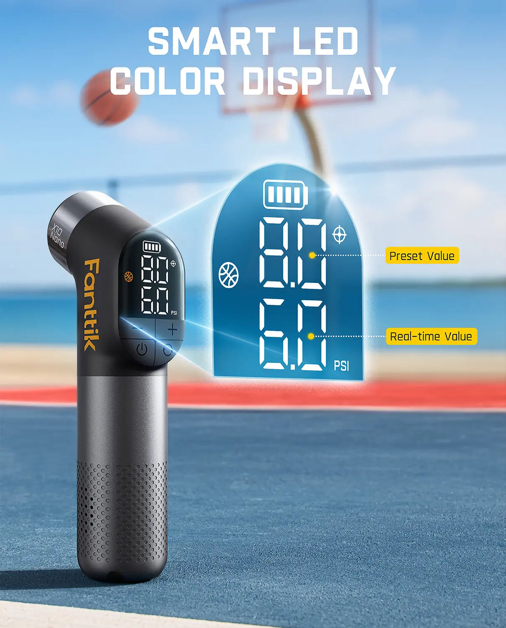 Revolutionize Your Game with the Fanttik X10 Nano Electric Ball Pump - Fast Inflation & Deflation with Precision Gauge for All Your Sports Balls