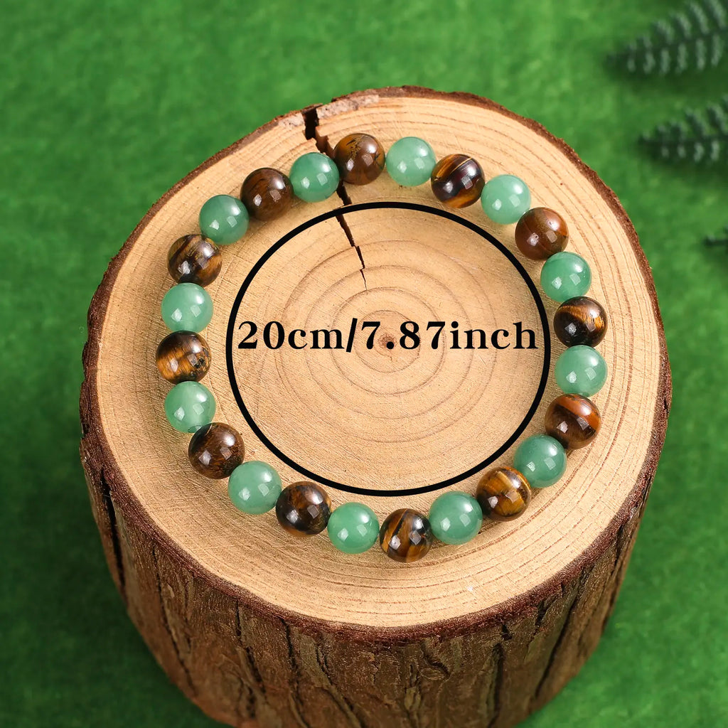 Elevate Your Style with the Veliora Money Attraction Bracelet - Aesthetic Green Aventurine & Tiger Eye Beaded Jewelry for Daily Wear and Teacher Appreciation Gifts