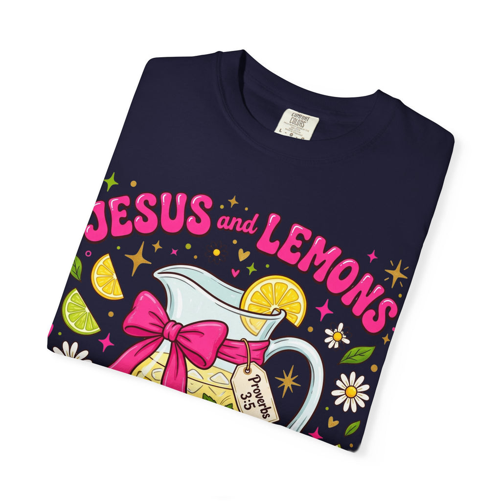 Jesus and Lemons T-Shirt — "Sour, Sanctified" Christian Lemonade Graphic Tee