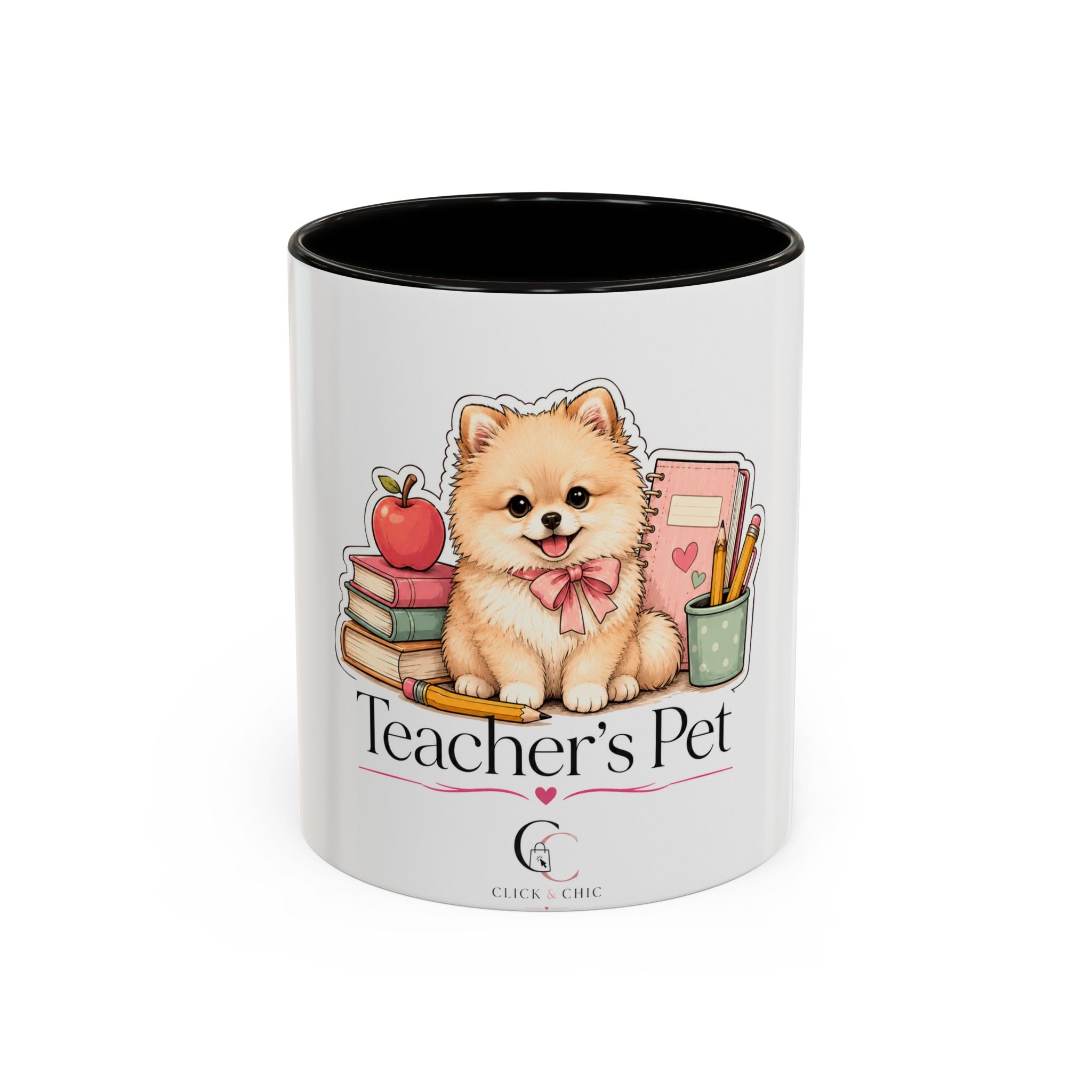 Teacher's Pet Pomeranian Mug — Cute Teacher Appreciation Coffee Cup (11oz/15oz)
