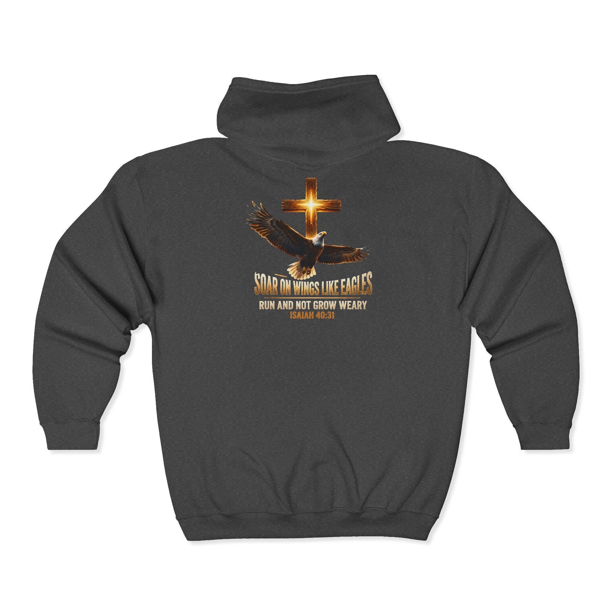 Soar On Wings Like Eagles Hoodie/  Inspirational Full-Zip Sweatshirt