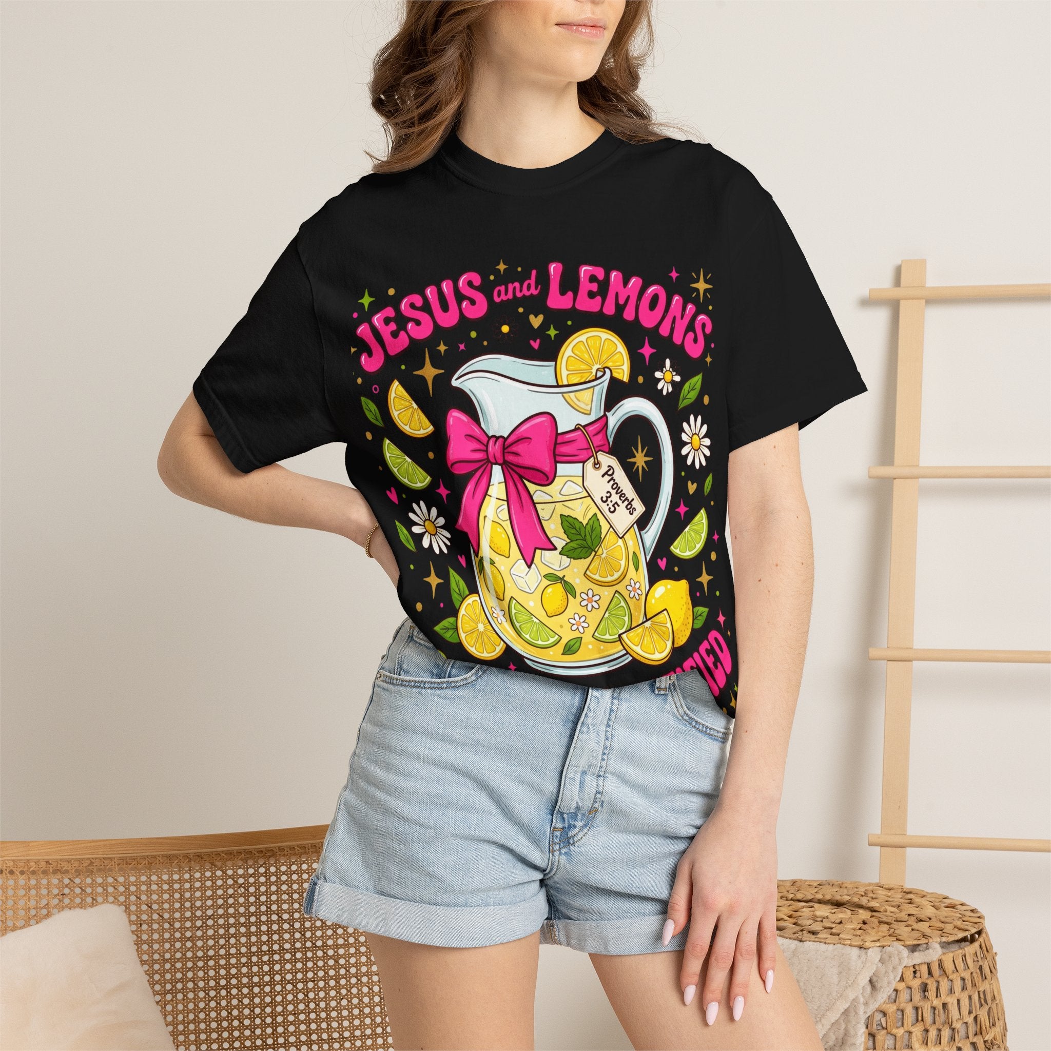 Jesus and Lemons T-Shirt — "Sour, Sanctified" Christian Lemonade Graphic Tee