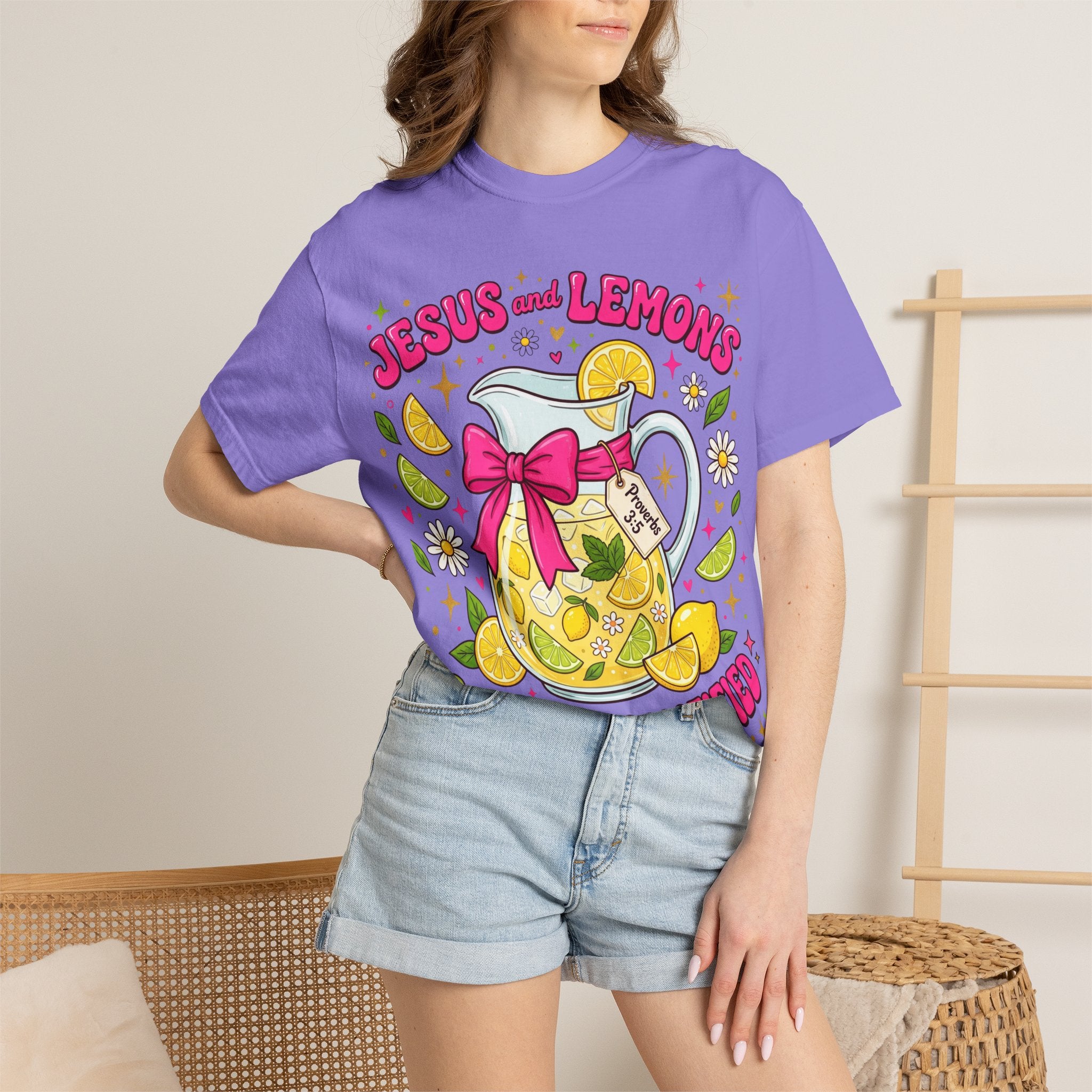Jesus and Lemons T-Shirt — "Sour, Sanctified" Christian Lemonade Graphic Tee