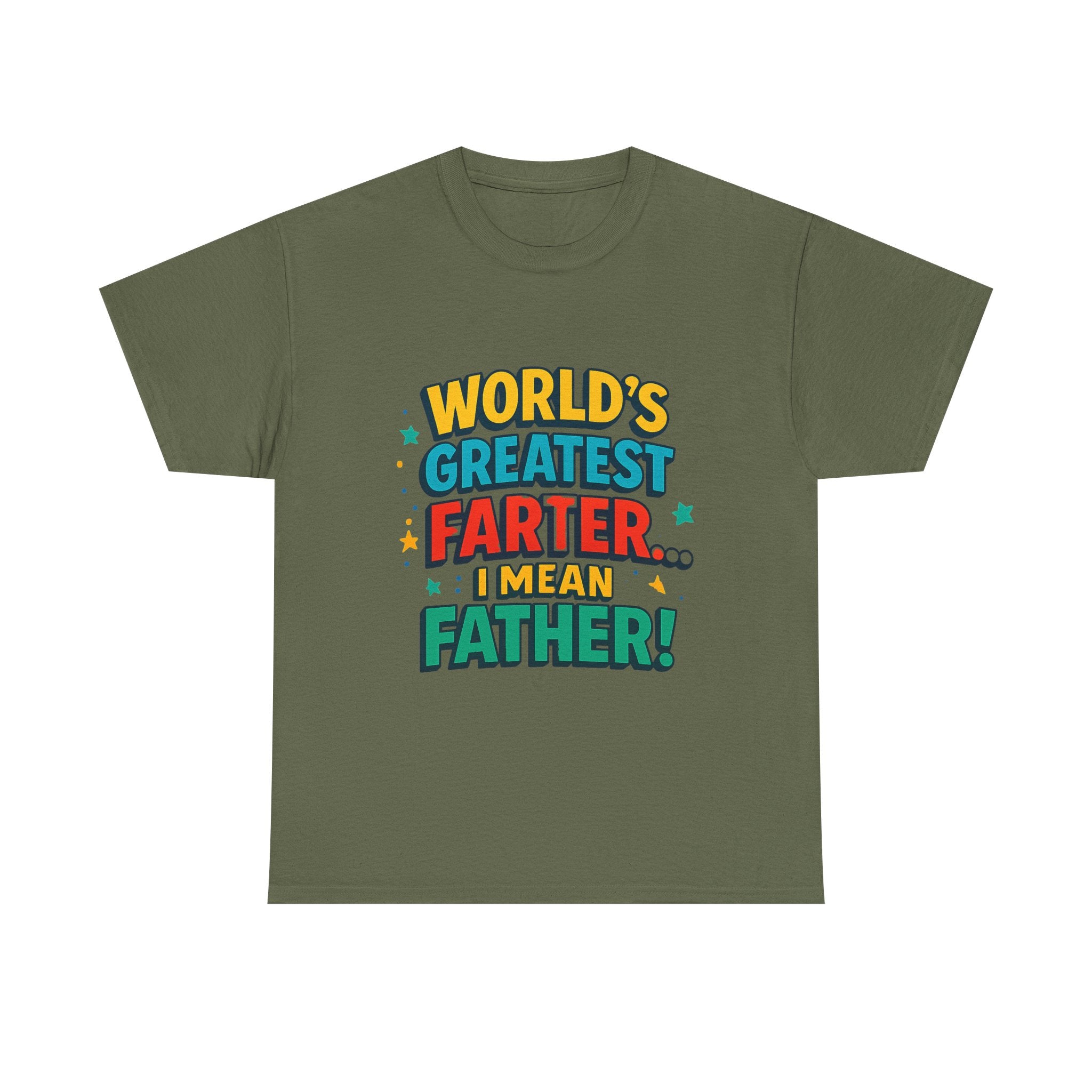 Father’s Day Tee — “World’s Greatest Farter… I Mean Father!” Funny Dad T-Shirt