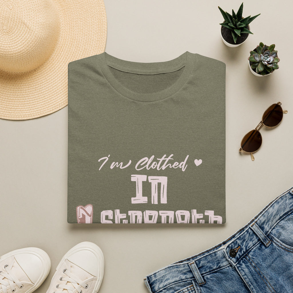 T-Shirt — “I’m Clothed in Strength” Inspirational Women’s Tee