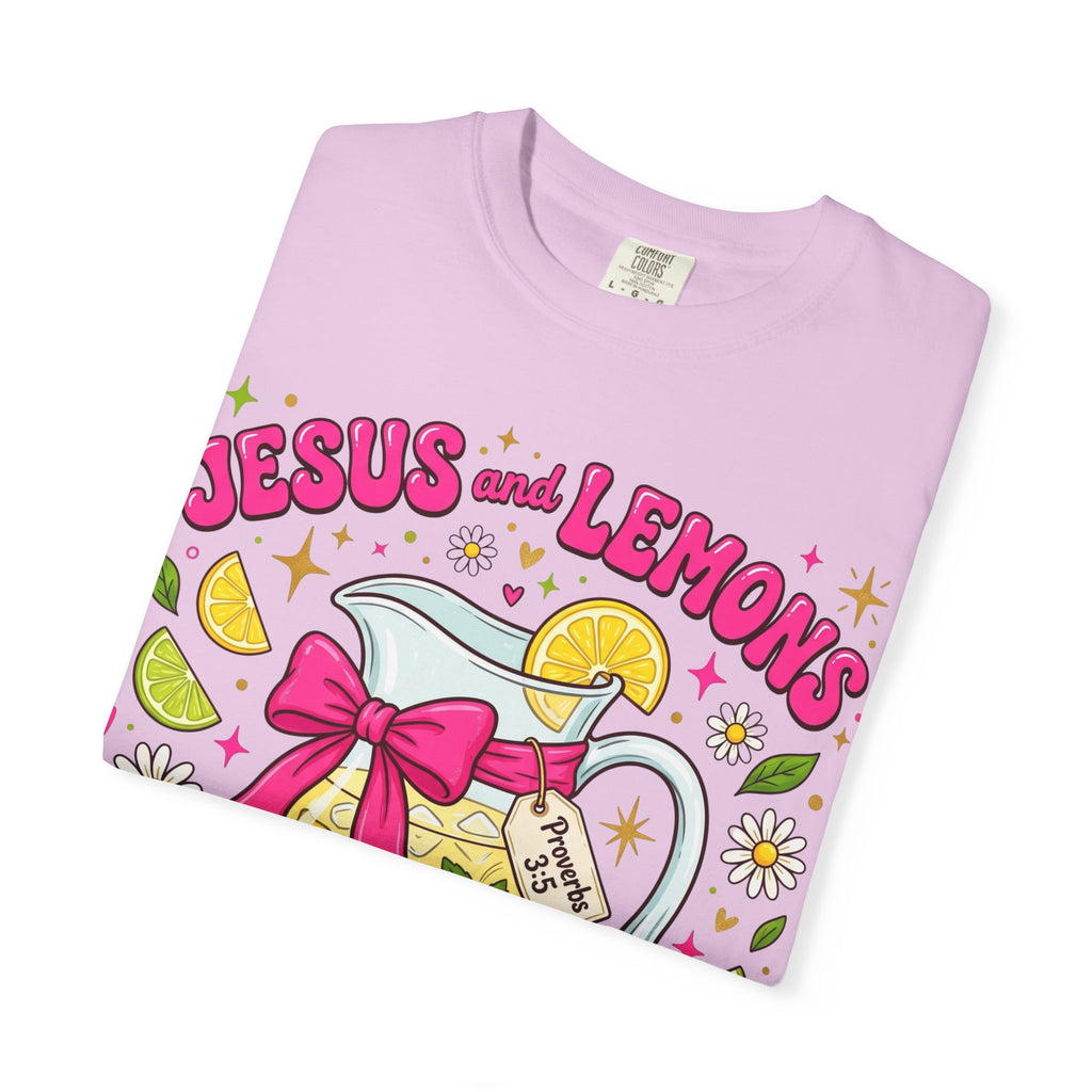Jesus and Lemons T-Shirt — "Sour, Sanctified" Christian Lemonade Graphic Tee