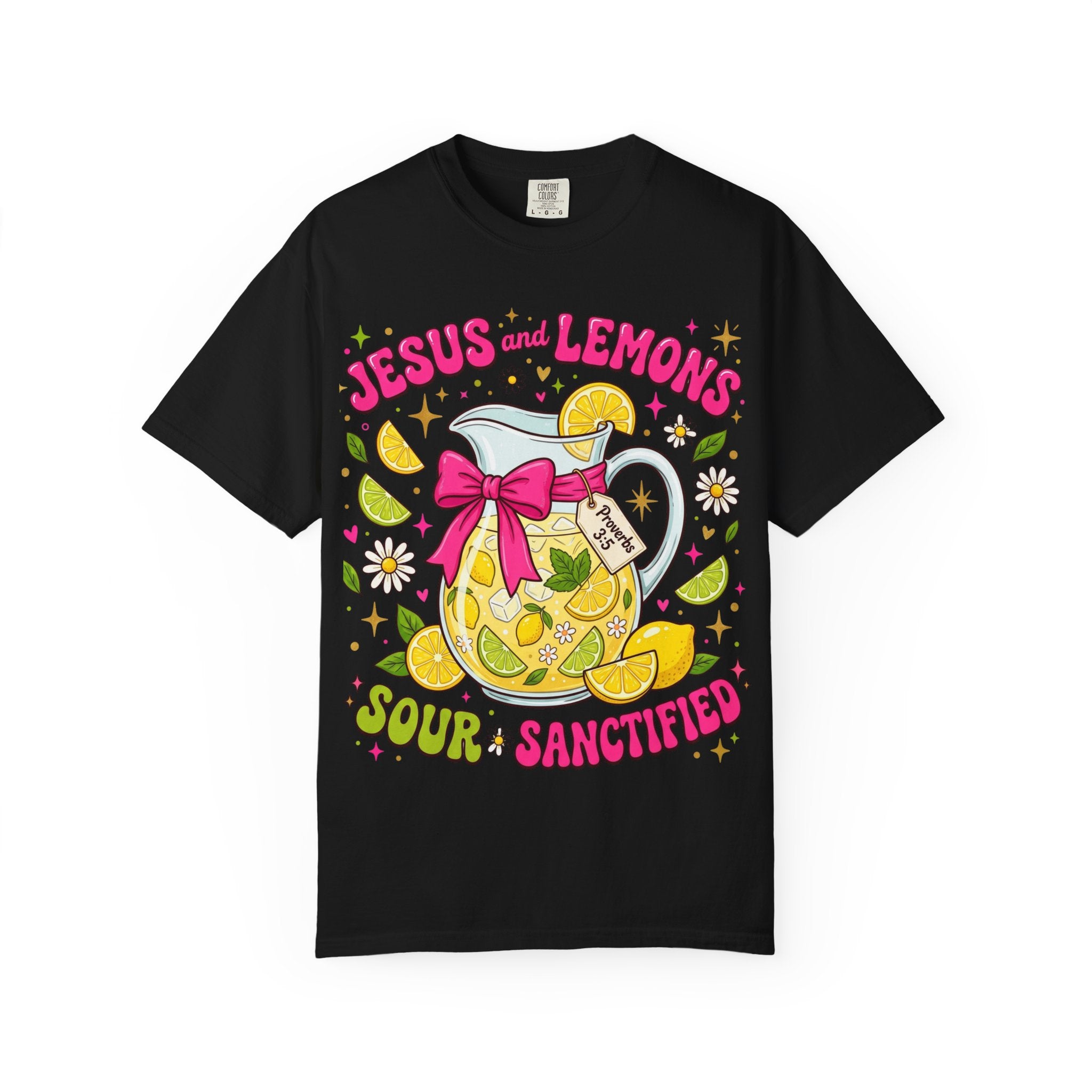 Jesus and Lemons T-Shirt — "Sour, Sanctified" Christian Lemonade Graphic Tee