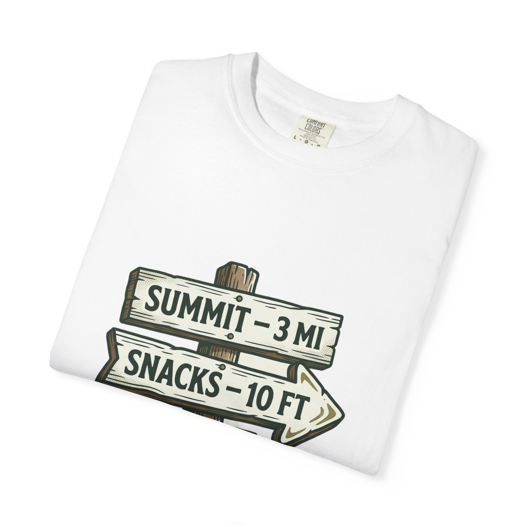 Hiking T-Shirt — "I Hike for the Snacks" Outdoor Adventure Tee