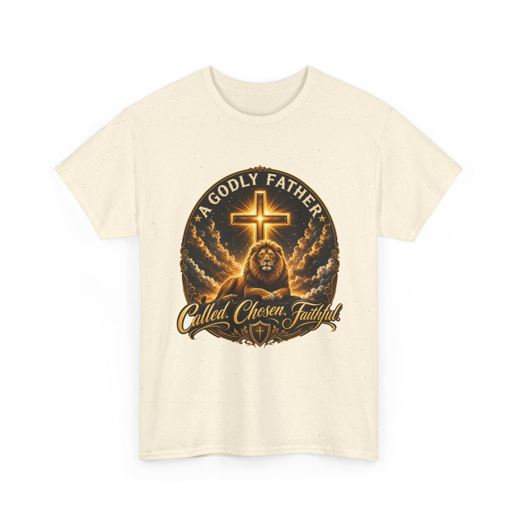 Called Chosen Faithful Christian T-Shirt — A Godly Father Cross Tee