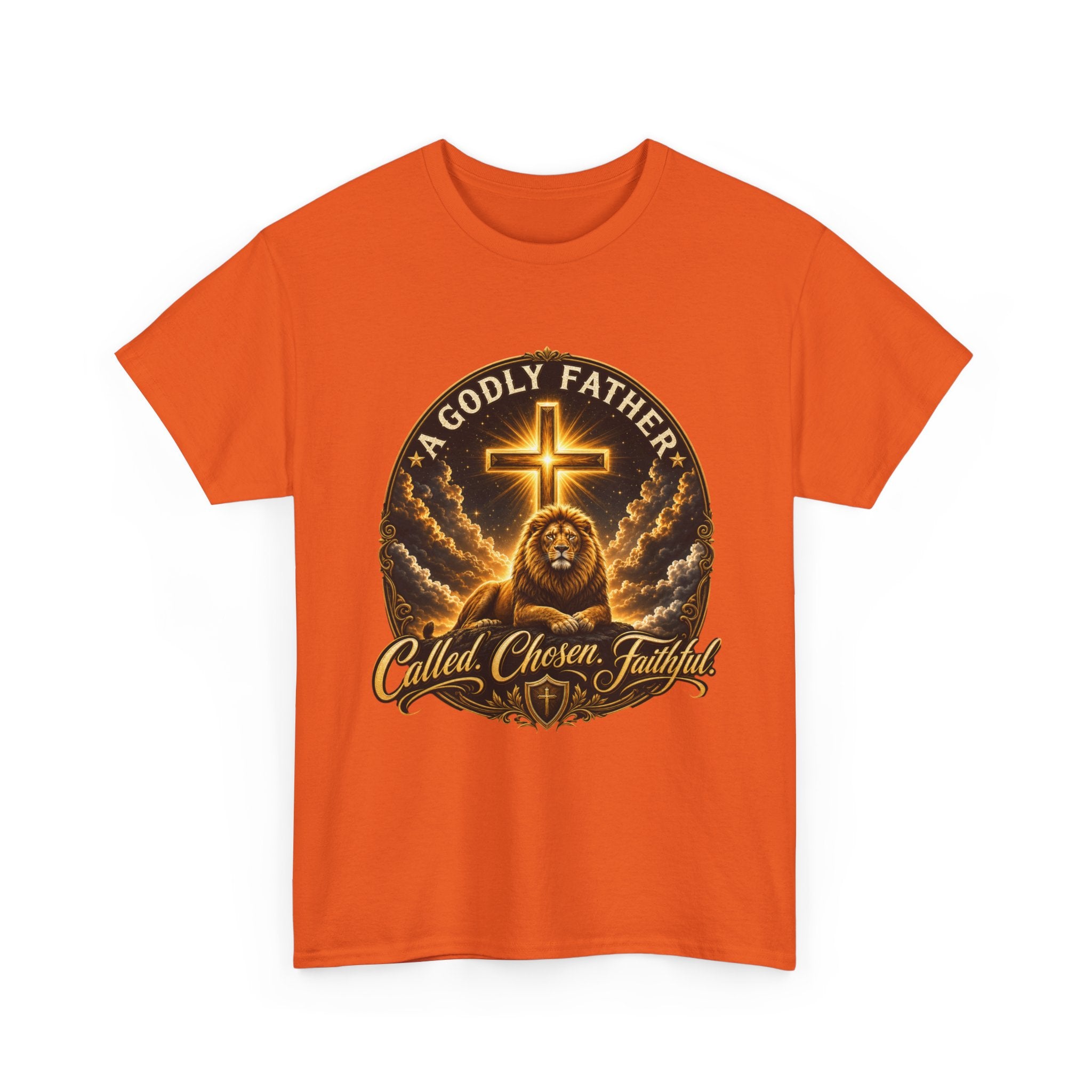 Called Chosen Faithful Christian T-Shirt — A Godly Father Cross Tee