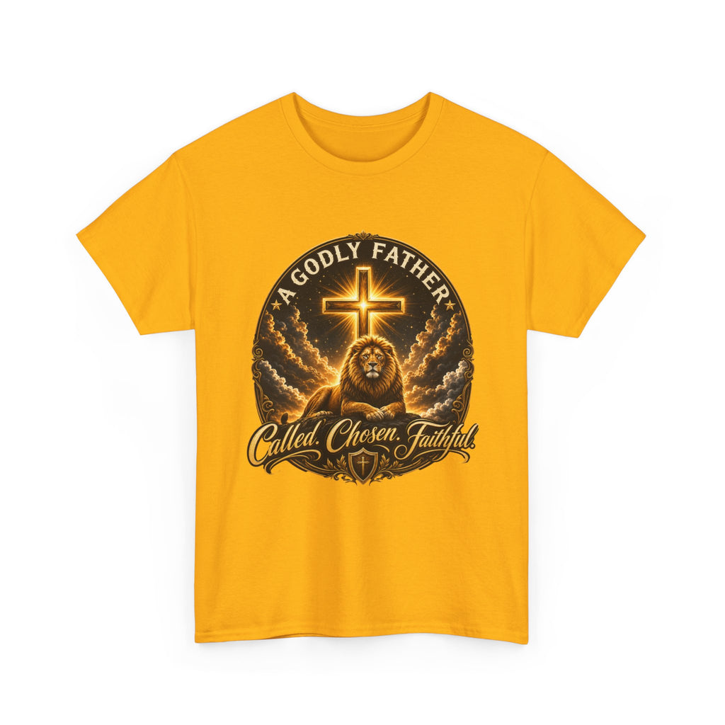 Called Chosen Faithful Christian T-Shirt — A Godly Father Cross Tee