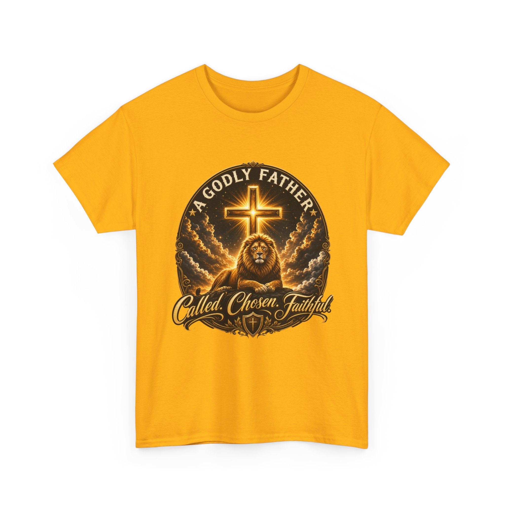 Called Chosen Faithful Christian T-Shirt — A Godly Father Cross Tee