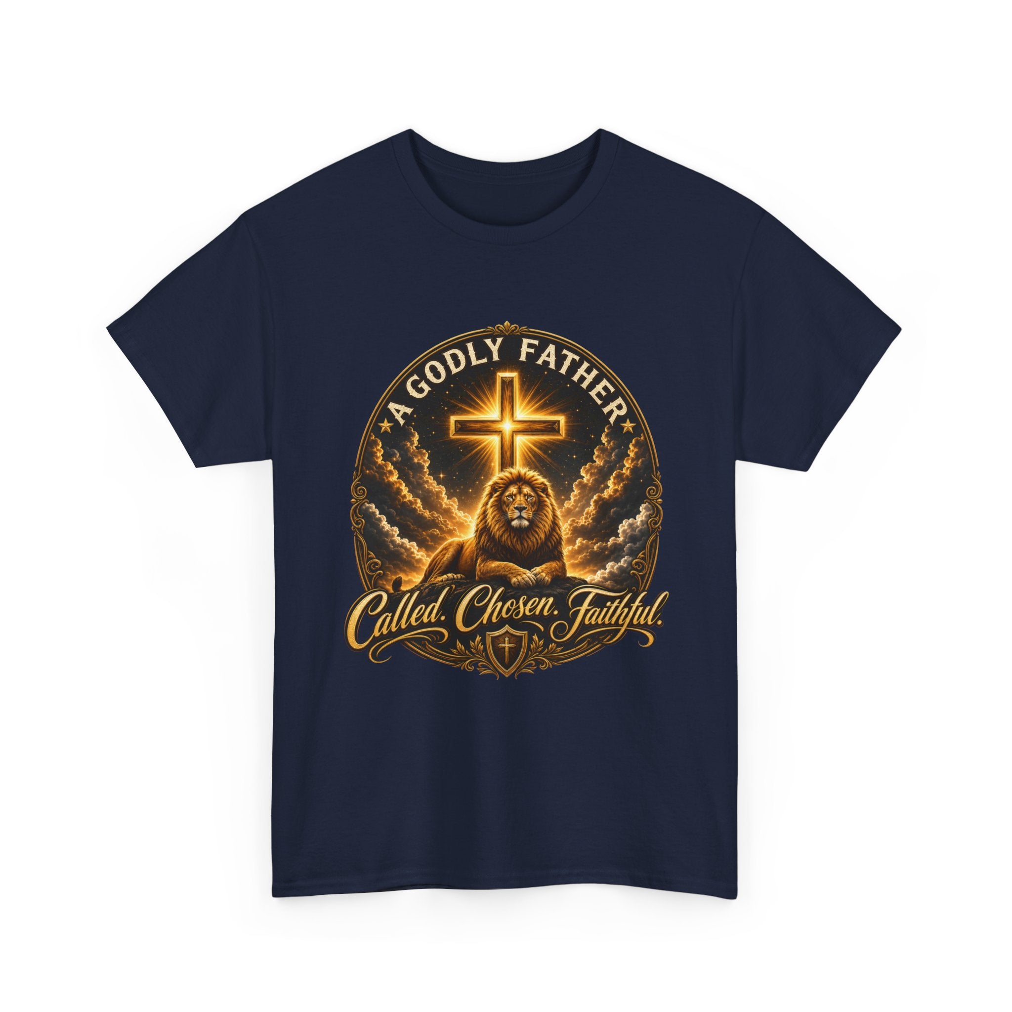 Called Chosen Faithful Christian T-Shirt — A Godly Father Cross Tee