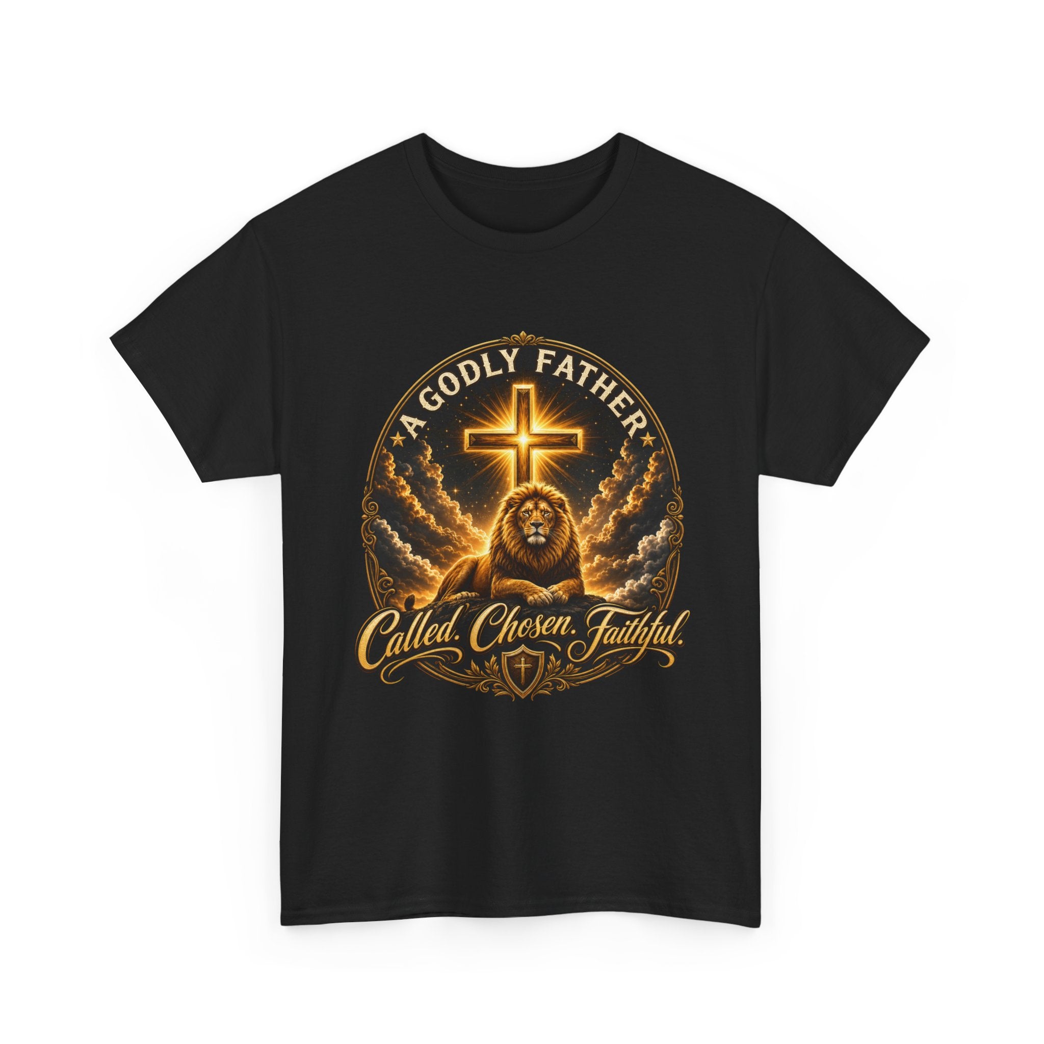 Called Chosen Faithful Christian T-Shirt — A Godly Father Cross Tee