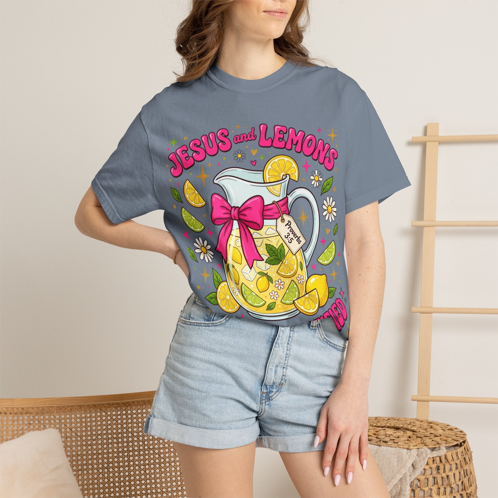 Jesus and Lemons T-Shirt — "Sour, Sanctified" Christian Lemonade Graphic Tee