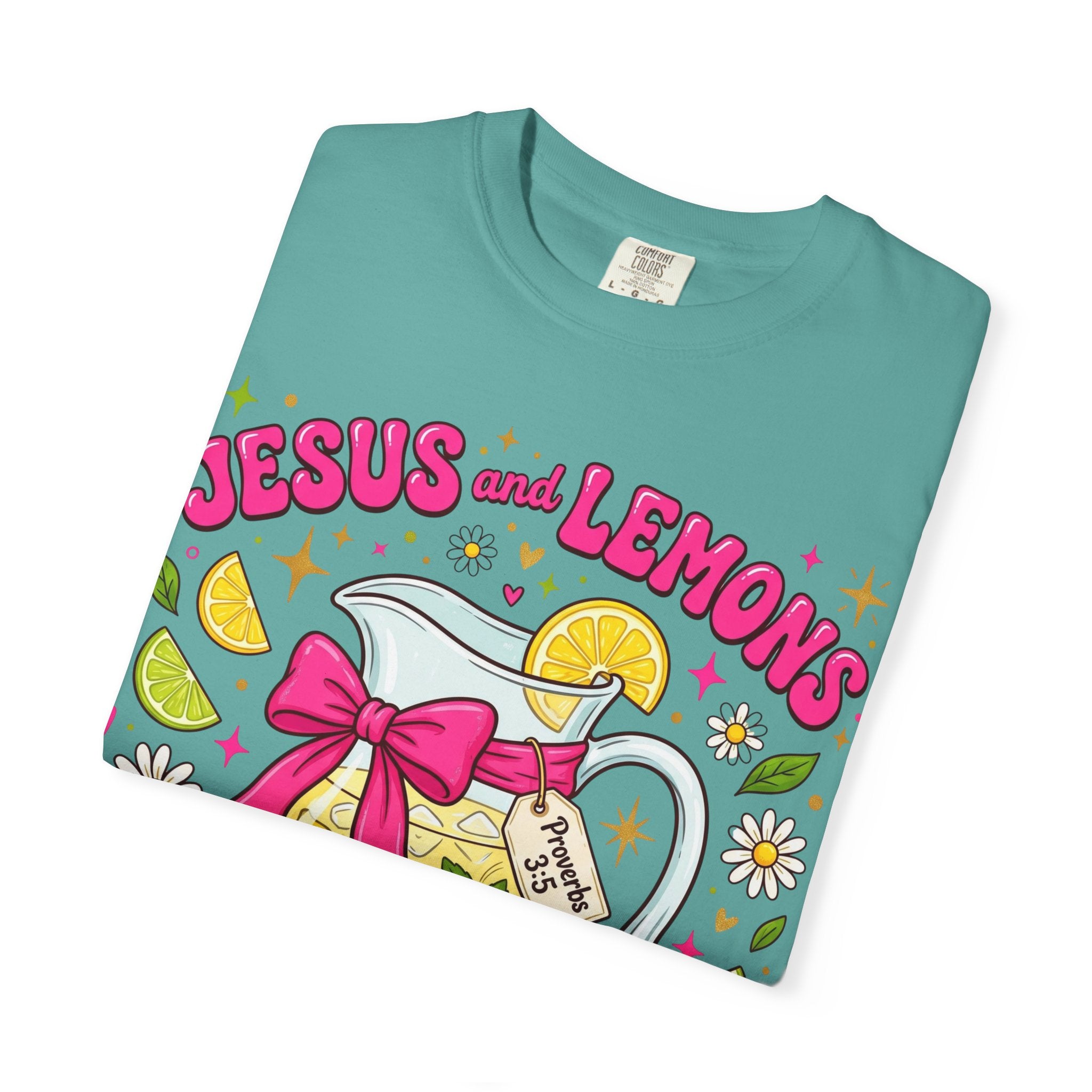 Jesus and Lemons T-Shirt — "Sour, Sanctified" Christian Lemonade Graphic Tee