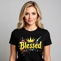 Blessed Crown T-Shirt — Colorful Graffiti Faith Tee