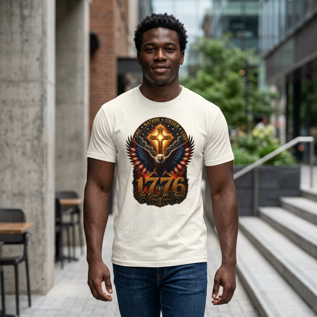 1776 Eagle Cross T-Shirt — Patriotic American Independence Tee
