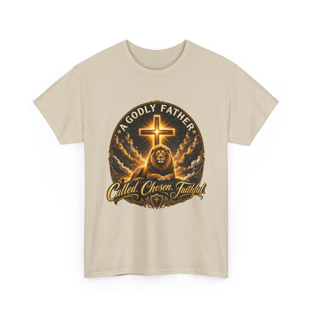 Called Chosen Faithful Christian T-Shirt — A Godly Father Cross Tee