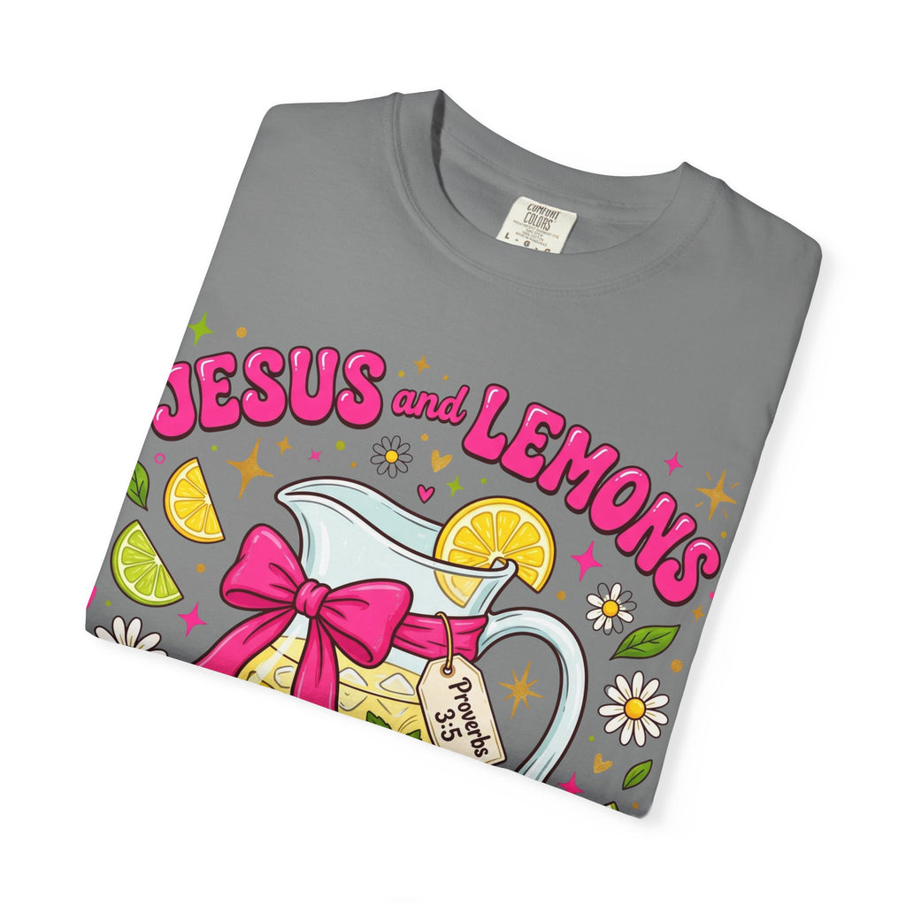 Jesus and Lemons T-Shirt — "Sour, Sanctified" Christian Lemonade Graphic Tee