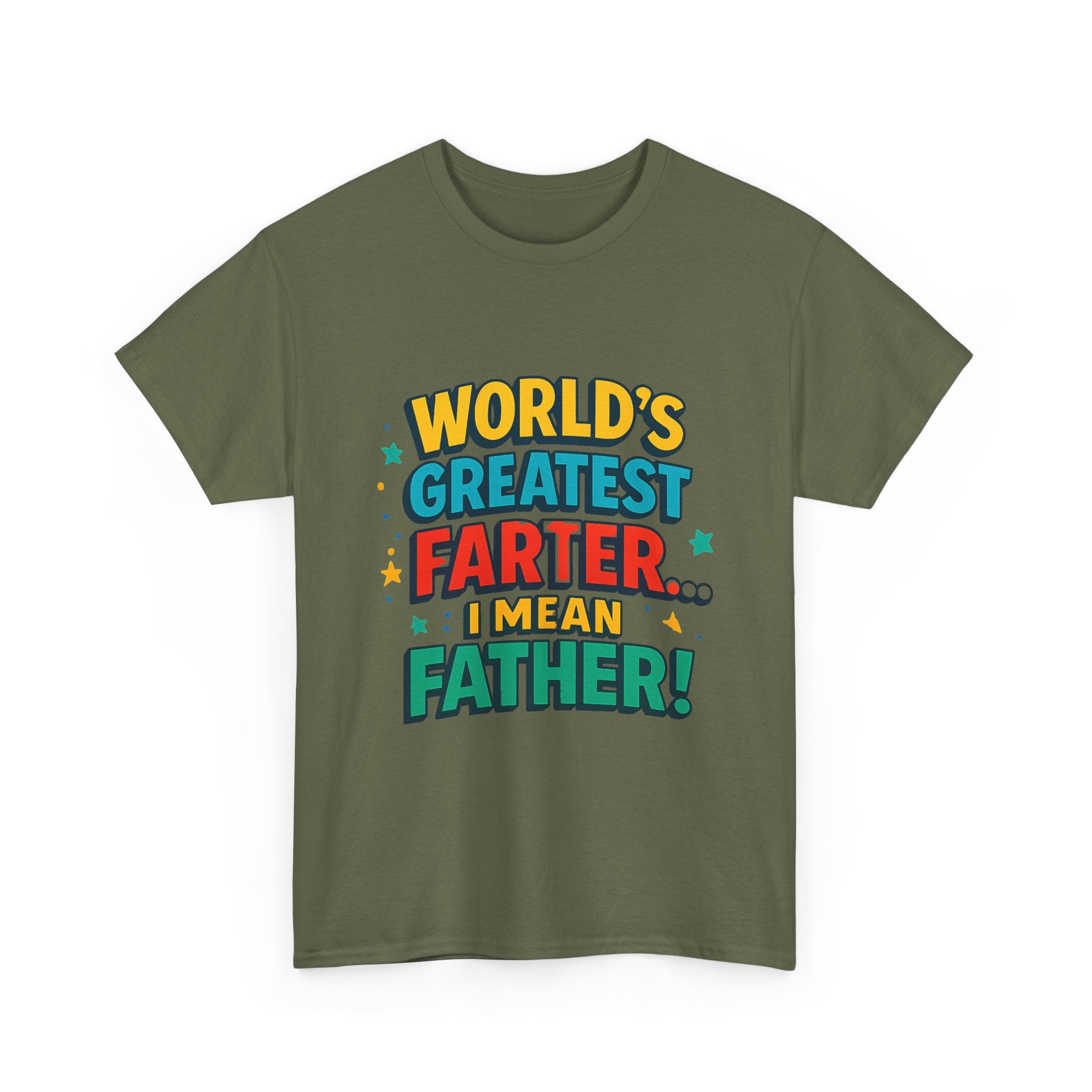 Father’s Day Tee — “World’s Greatest Farter… I Mean Father!” Funny Dad T-Shirt
