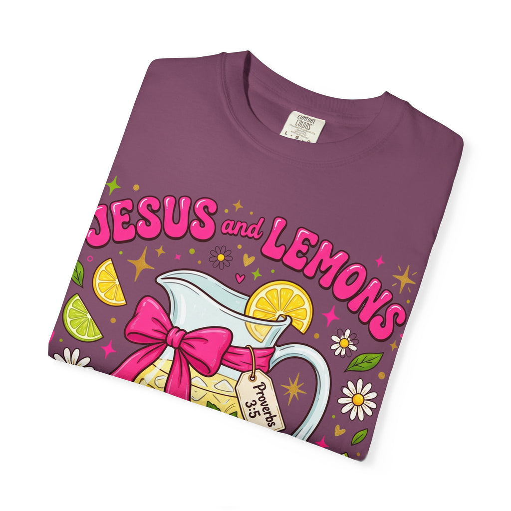 Jesus and Lemons T-Shirt — "Sour, Sanctified" Christian Lemonade Graphic Tee