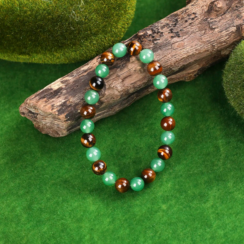 Elevate Your Style with the Veliora Money Attraction Bracelet - Aesthetic Green Aventurine & Tiger Eye Beaded Jewelry for Daily Wear and Teacher Appreciation Gifts