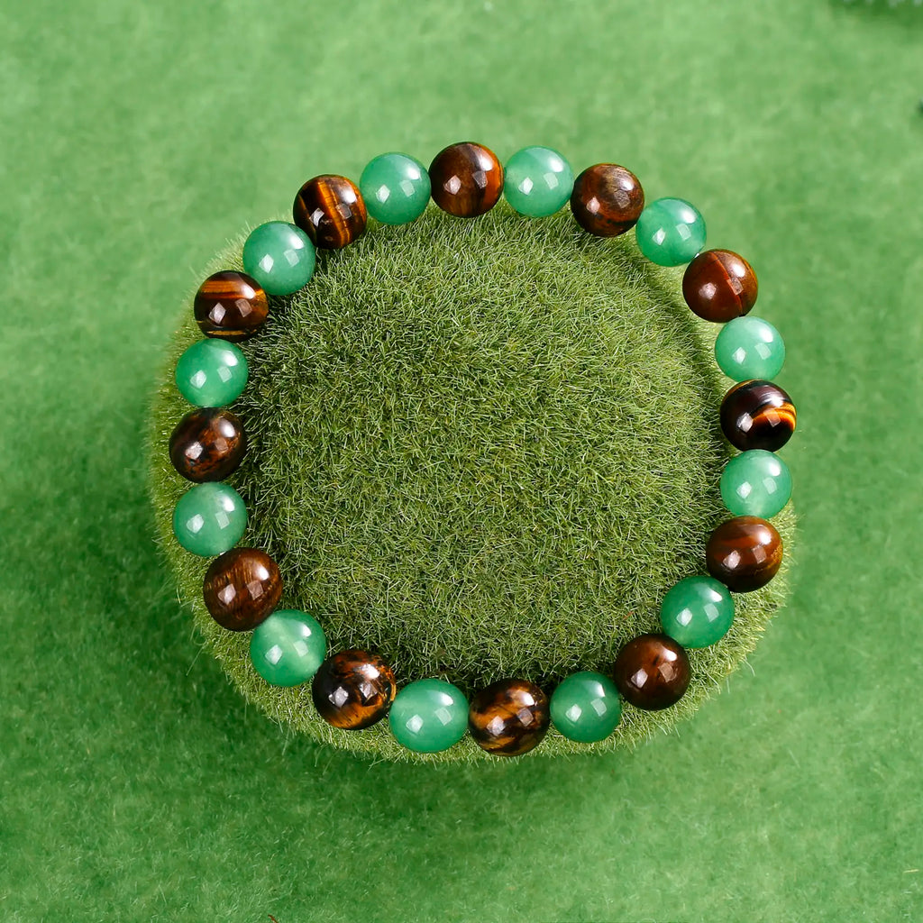 Elevate Your Style with the Veliora Money Attraction Bracelet - Aesthetic Green Aventurine & Tiger Eye Beaded Jewelry for Daily Wear and Teacher Appreciation Gifts