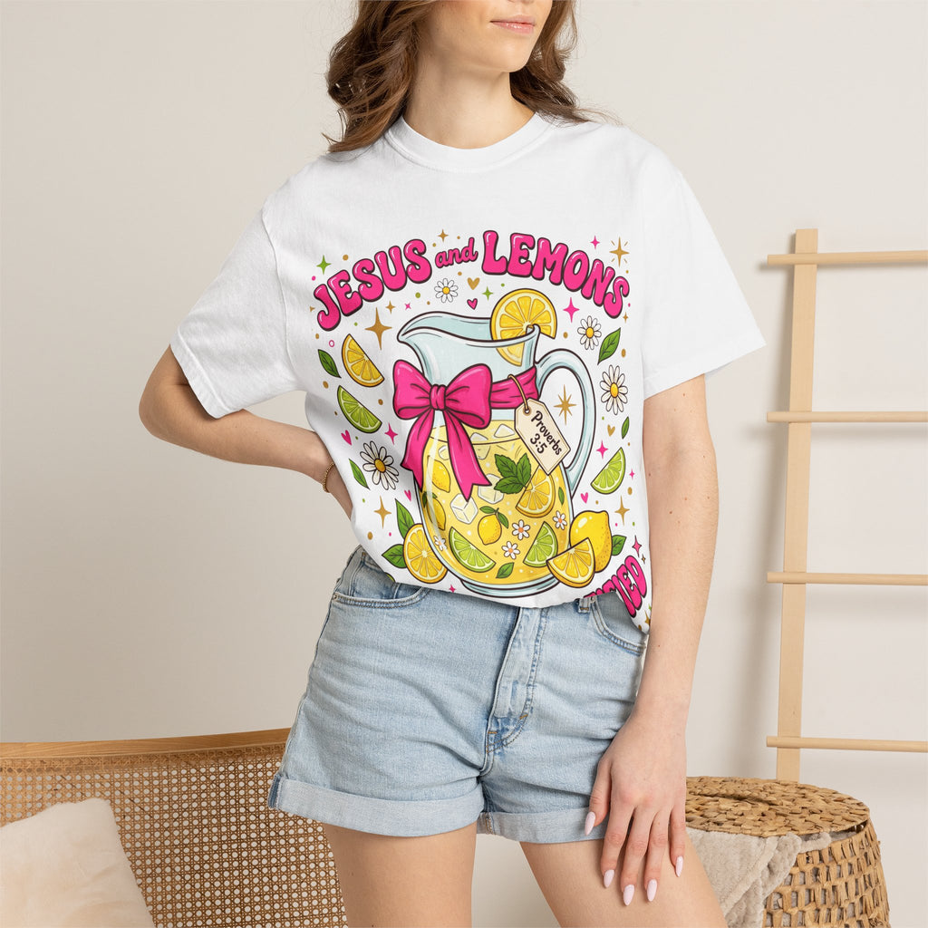 Jesus and Lemons T-Shirt — "Sour, Sanctified" Christian Lemonade Graphic Tee