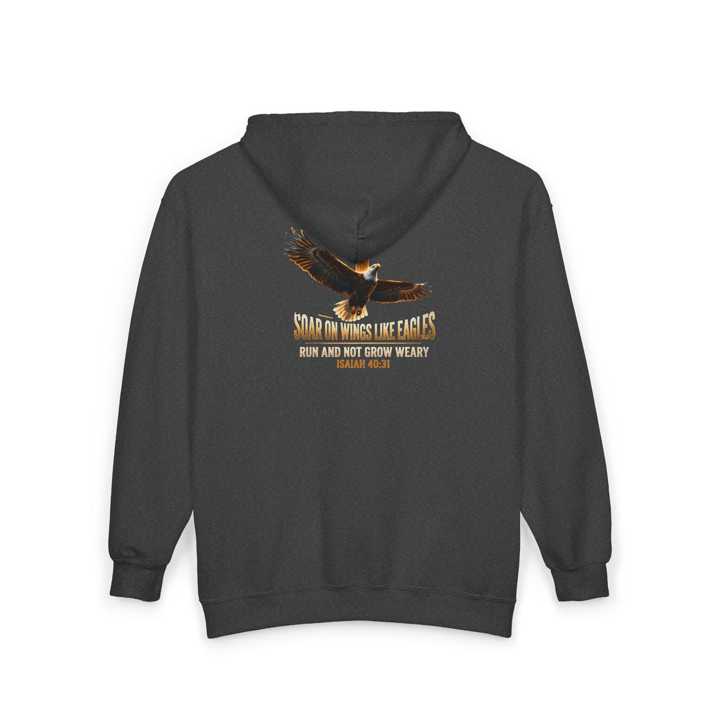 Soar On Wings Like Eagles Hoodie/  Inspirational Full-Zip Sweatshirt