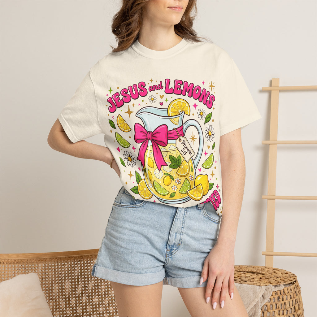 Jesus and Lemons T-Shirt — "Sour, Sanctified" Christian Lemonade Graphic Tee
