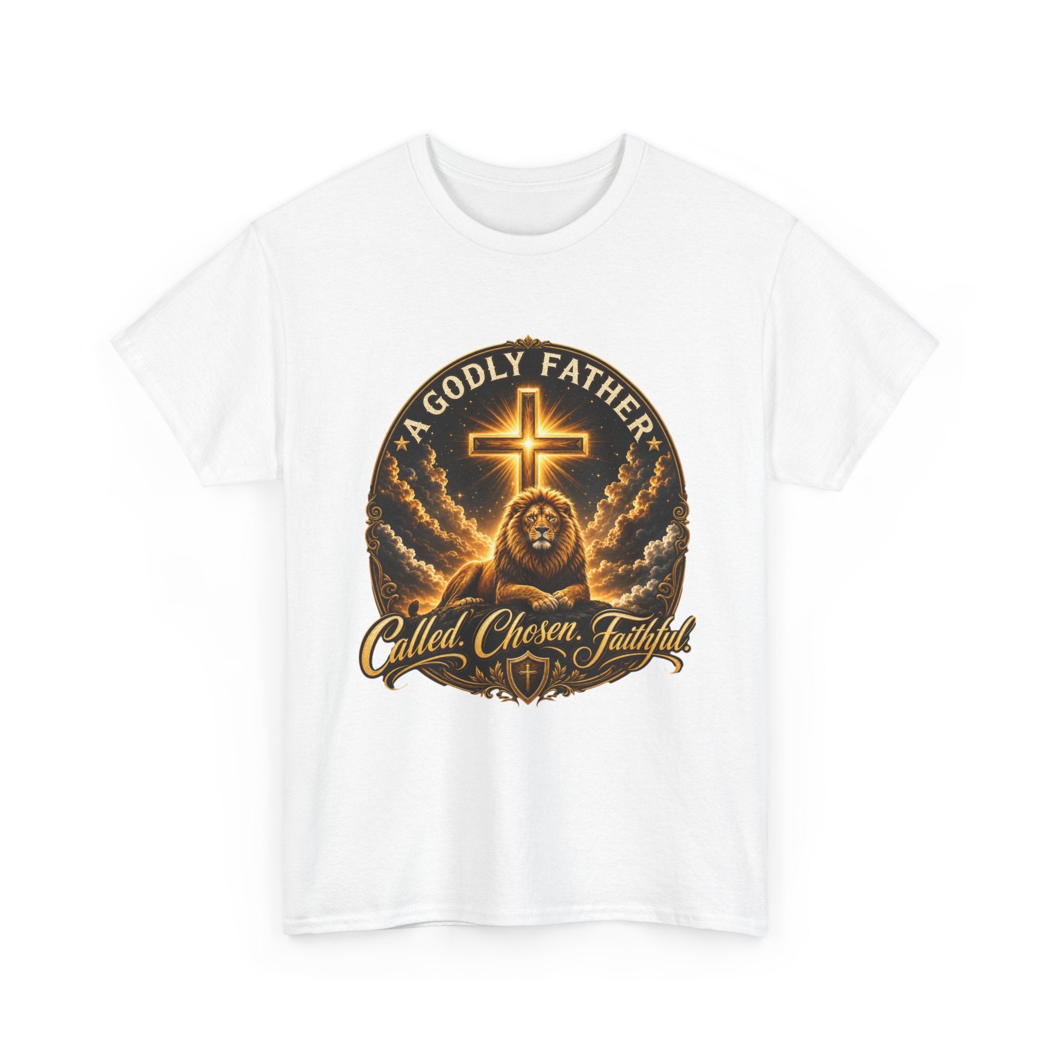 Called Chosen Faithful Christian T-Shirt — A Godly Father Cross Tee
