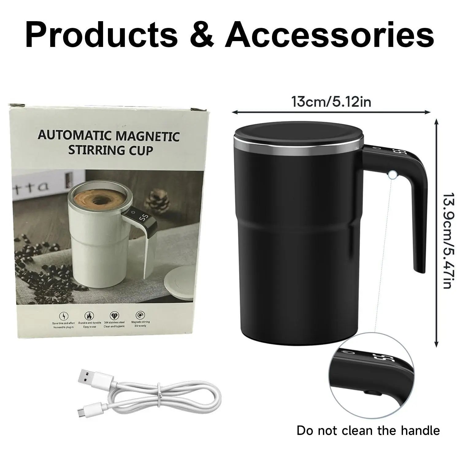 Revolutionary Intelligent Coffee Cup with Lid - Automatic Stirring & Temperature Display, Perfect for Coffee, Tea, and Hot Chocolate Lovers!