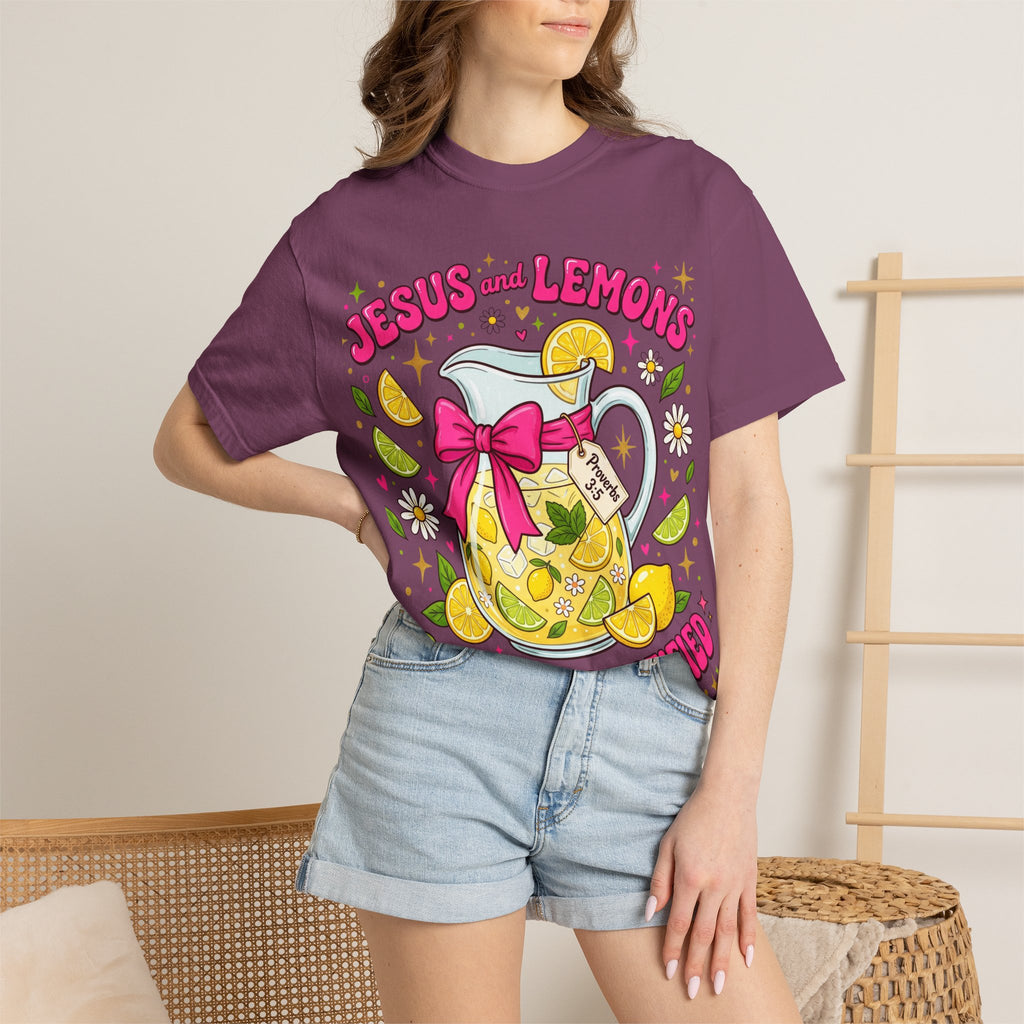 Jesus and Lemons T-Shirt — "Sour, Sanctified" Christian Lemonade Graphic Tee