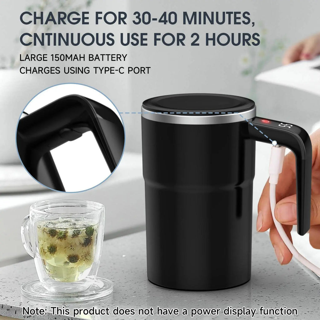 Revolutionary Intelligent Coffee Cup with Lid - Automatic Stirring & Temperature Display, Perfect for Coffee, Tea, and Hot Chocolate Lovers!