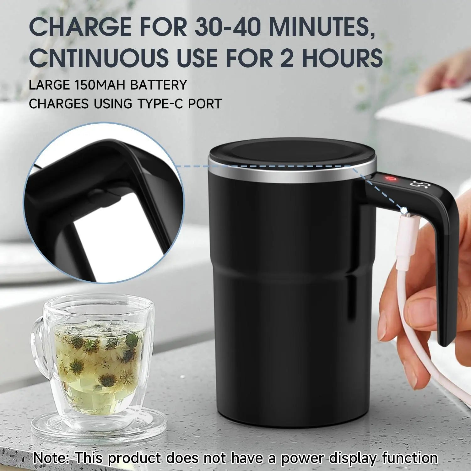 Revolutionary Intelligent Coffee Cup with Lid - Automatic Stirring & Temperature Display, Perfect for Coffee, Tea, and Hot Chocolate Lovers!