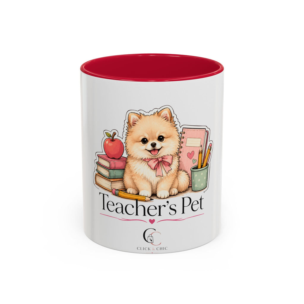 Teacher's Pet Pomeranian Mug — Cute Teacher Appreciation Coffee Cup (11oz/15oz)