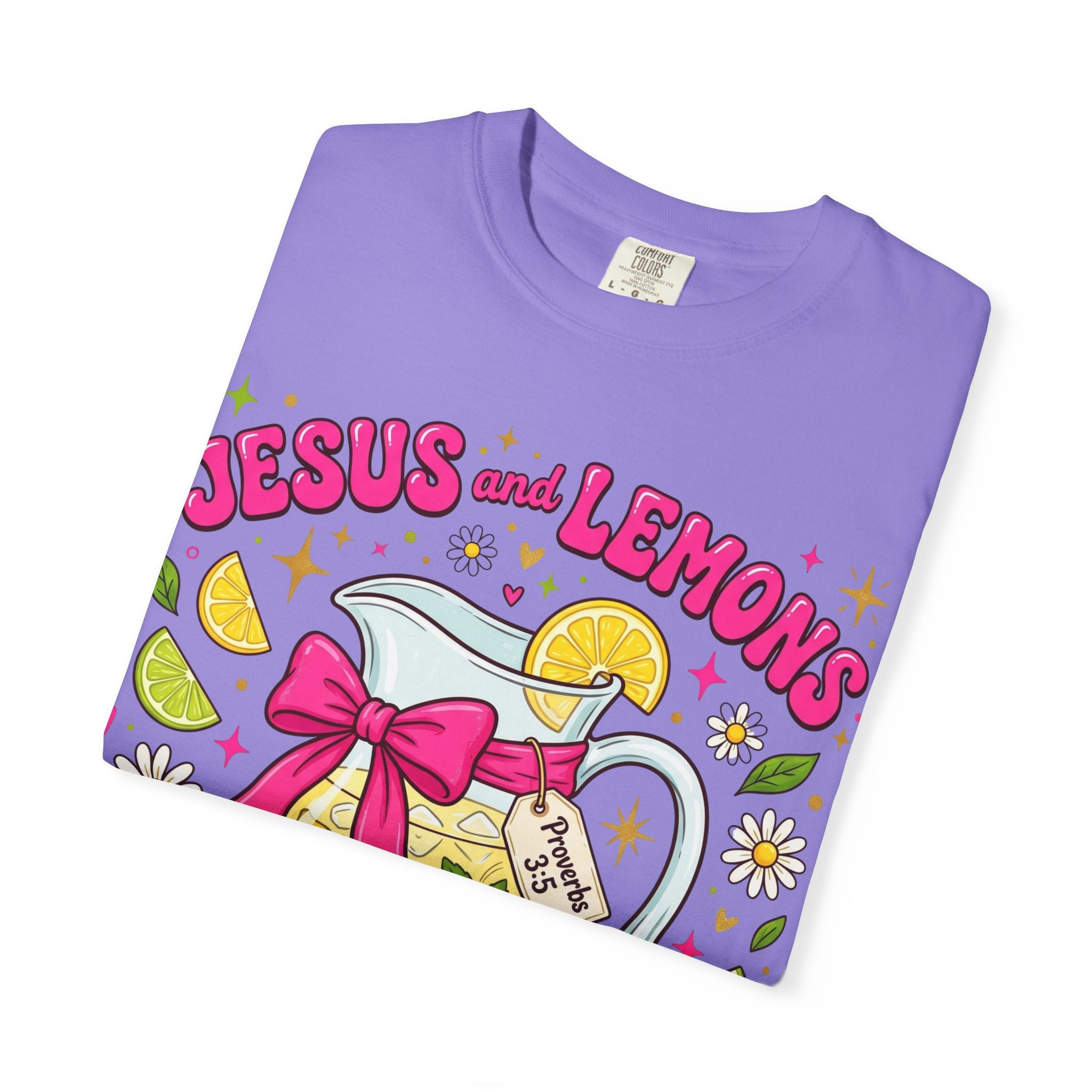 Jesus and Lemons T-Shirt — "Sour, Sanctified" Christian Lemonade Graphic Tee