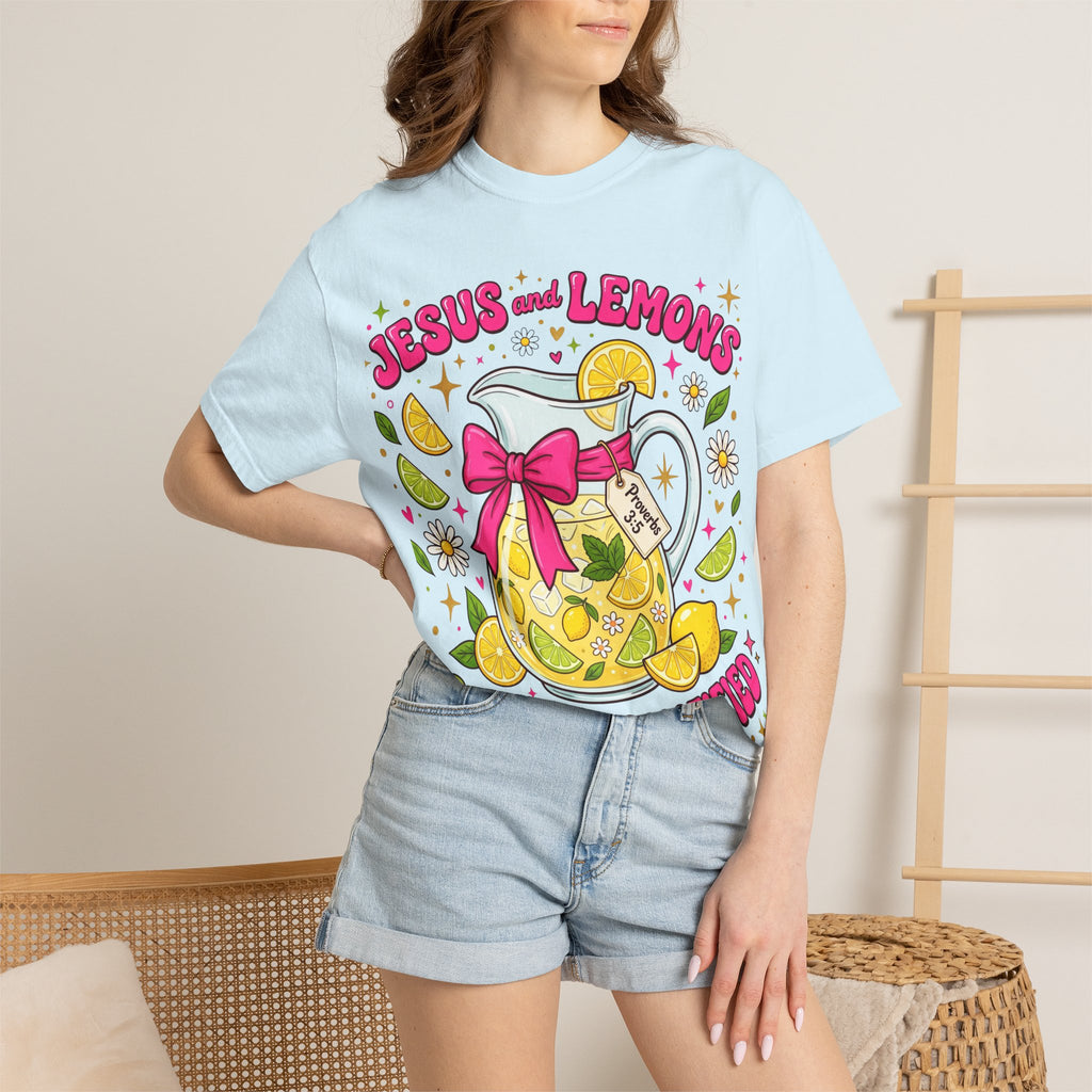 Jesus and Lemons T-Shirt — "Sour, Sanctified" Christian Lemonade Graphic Tee