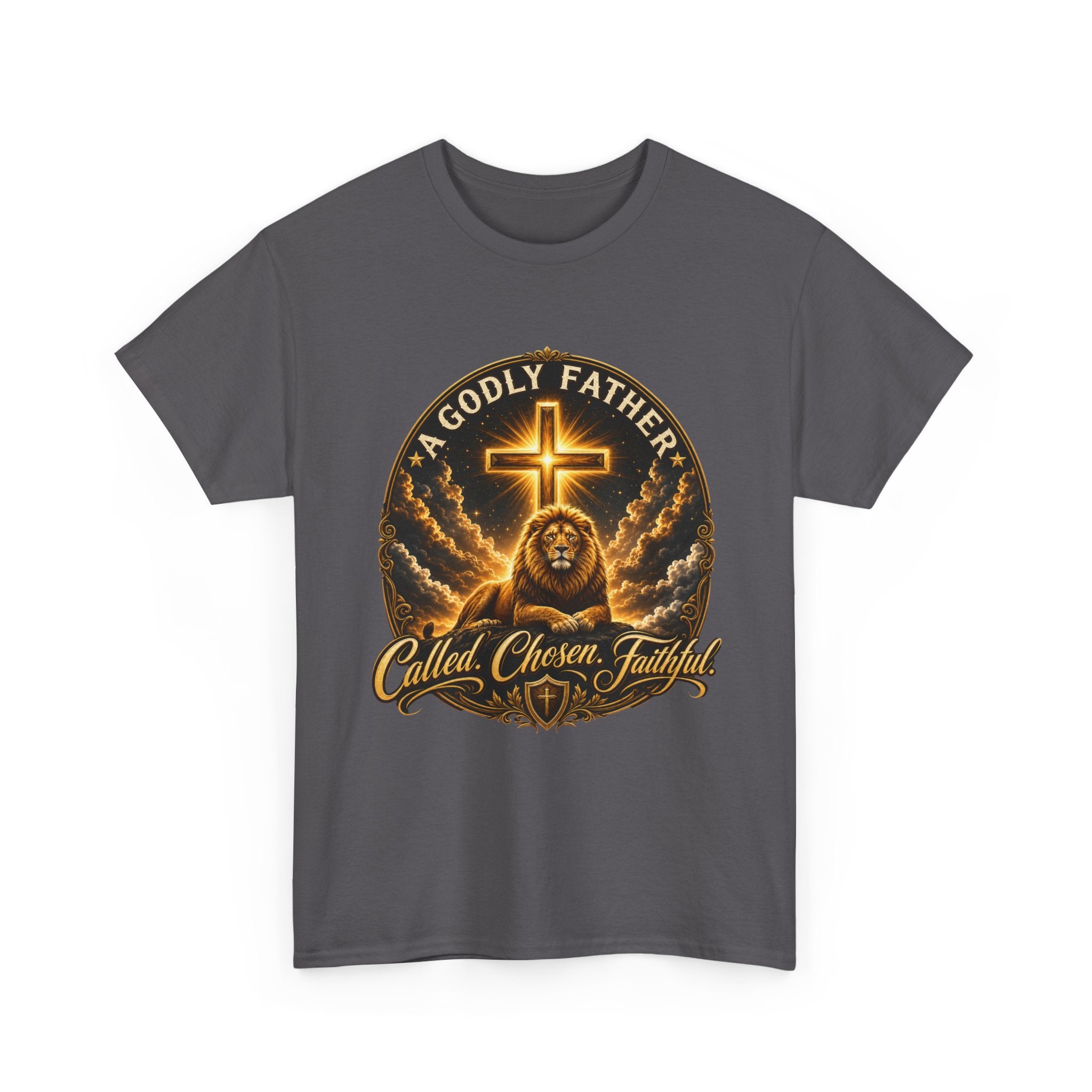 Called Chosen Faithful Christian T-Shirt — A Godly Father Cross Tee