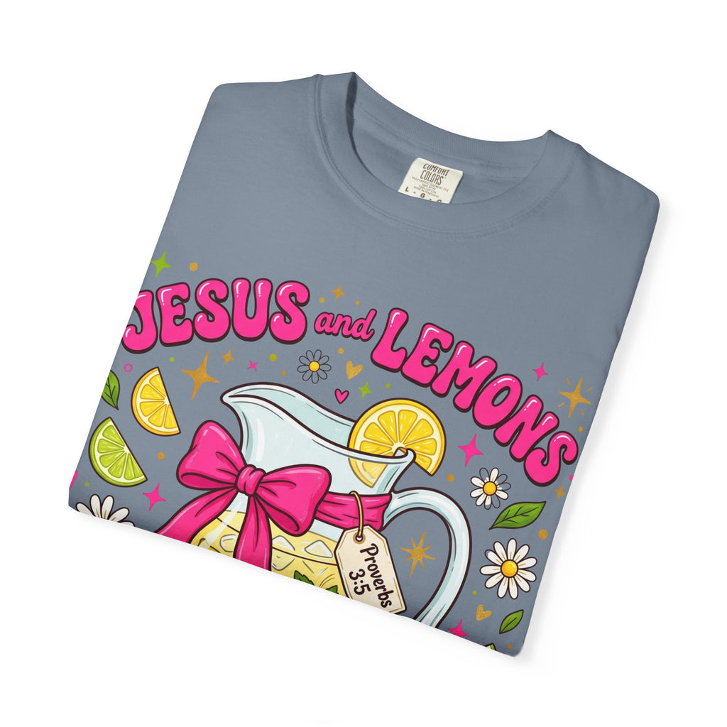 Jesus and Lemons T-Shirt — "Sour, Sanctified" Christian Lemonade Graphic Tee