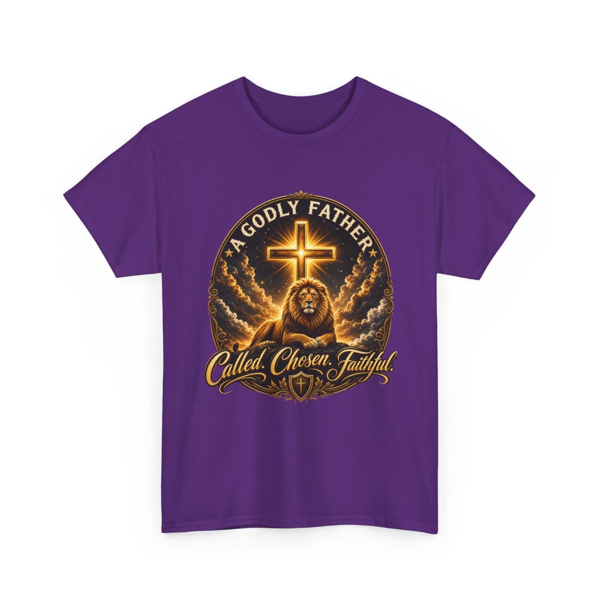Called Chosen Faithful Christian T-Shirt — A Godly Father Cross Tee