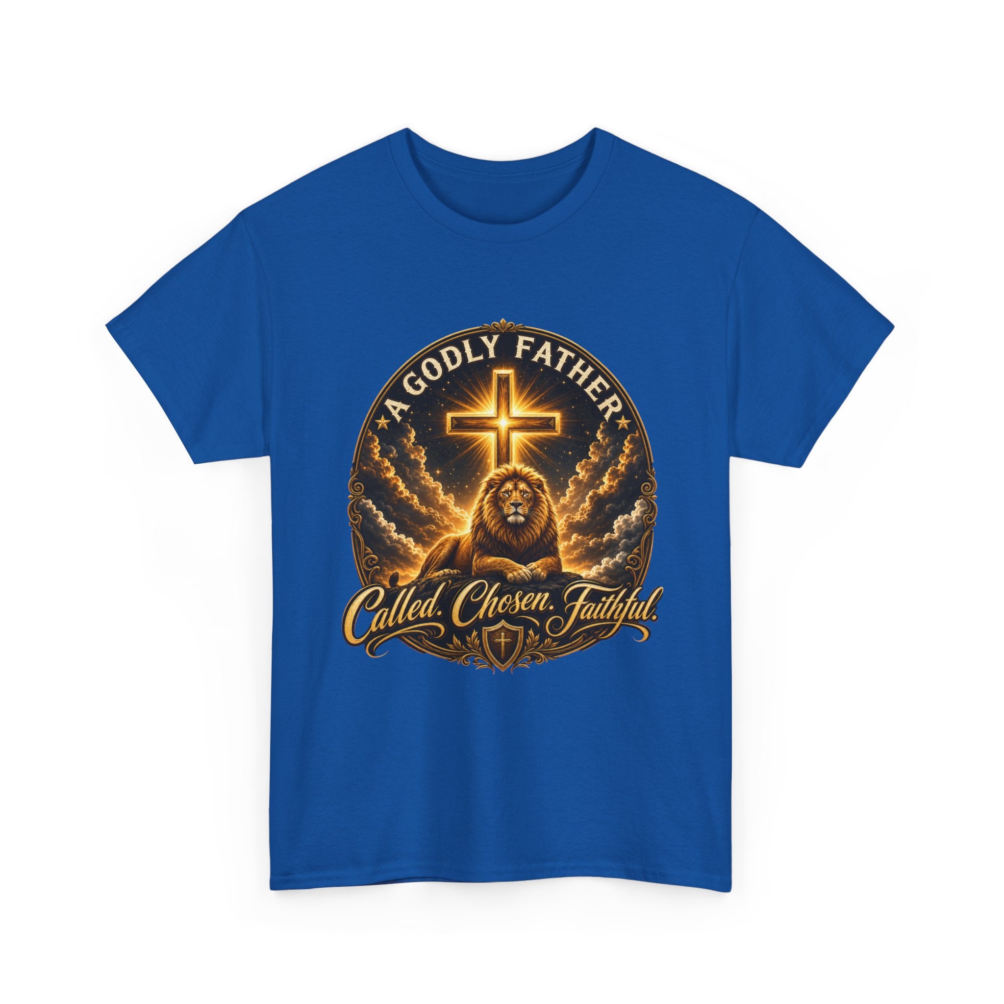 Called Chosen Faithful Christian T-Shirt — A Godly Father Cross Tee