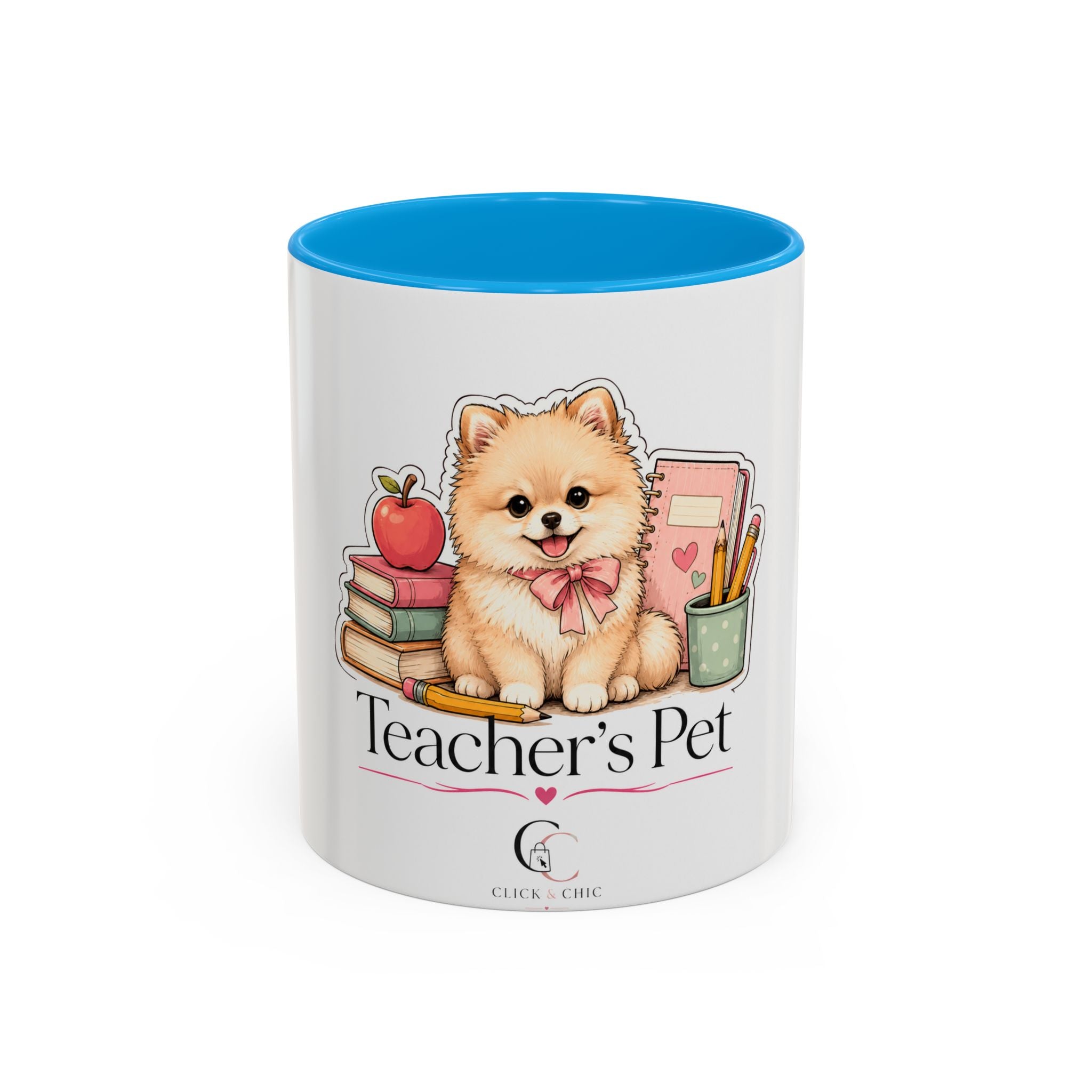 Teacher's Pet Pomeranian Mug — Cute Teacher Appreciation Coffee Cup (11oz/15oz)