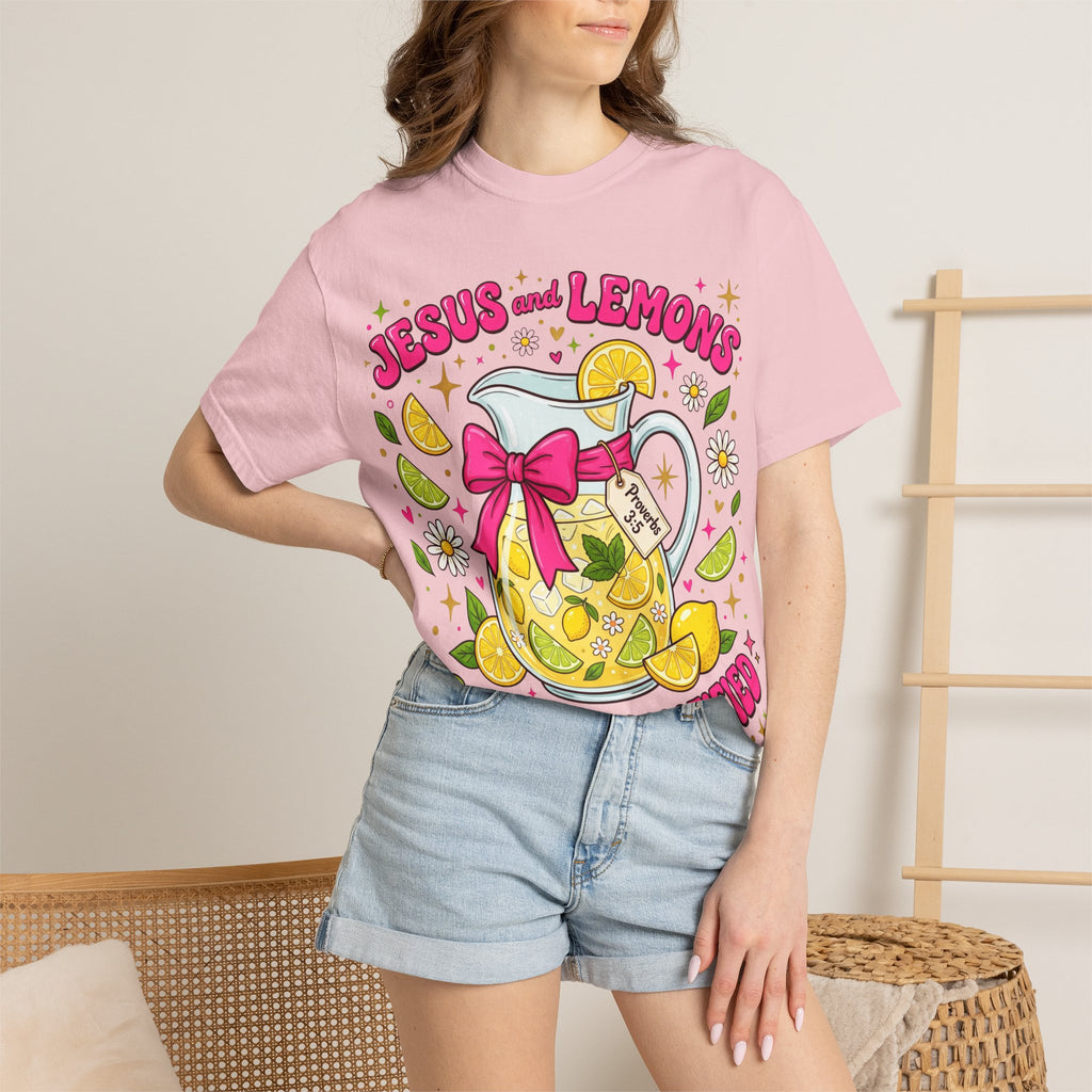 Jesus and Lemons T-Shirt — "Sour, Sanctified" Christian Lemonade Graphic Tee