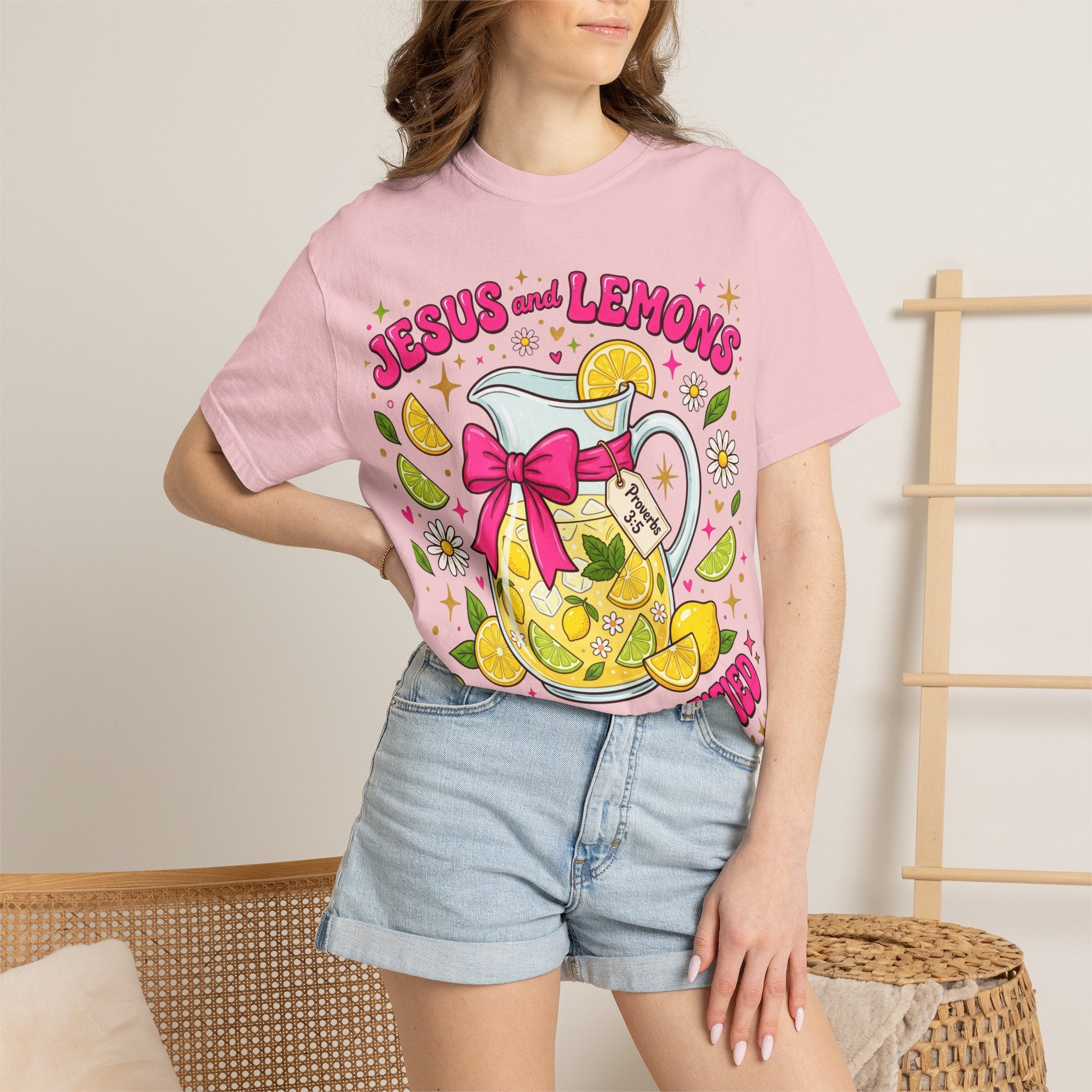 Jesus and Lemons T-Shirt — "Sour, Sanctified" Christian Lemonade Graphic Tee