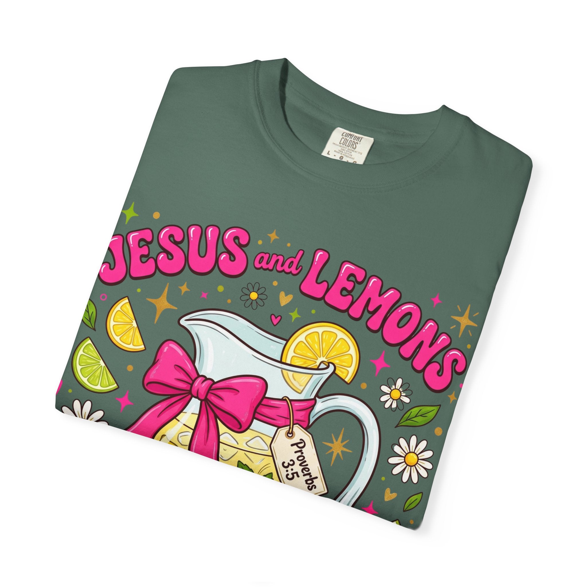 Jesus and Lemons T-Shirt — "Sour, Sanctified" Christian Lemonade Graphic Tee