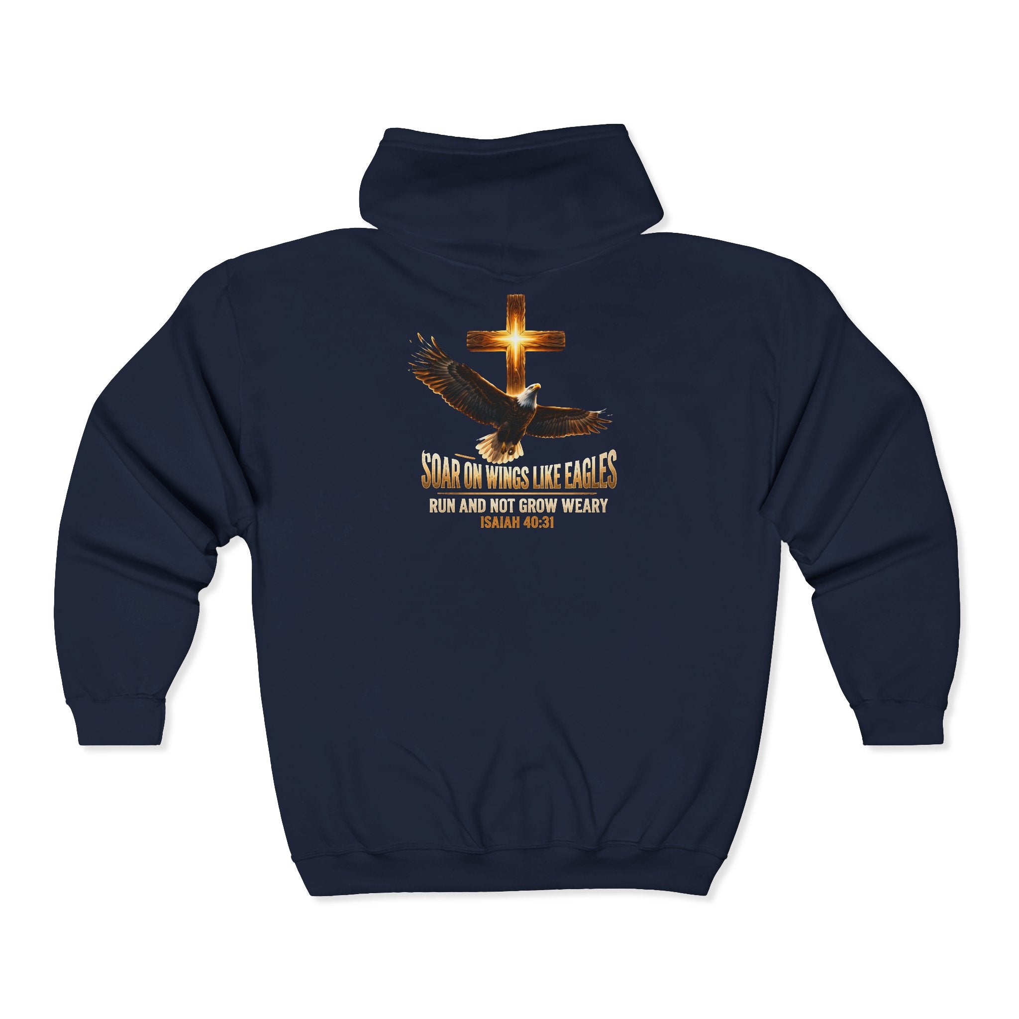 Soar On Wings Like Eagles Hoodie/  Inspirational Full-Zip Sweatshirt