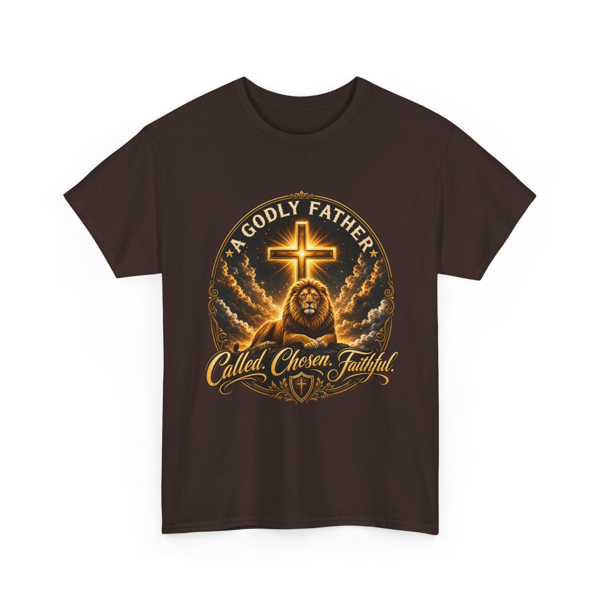 Called Chosen Faithful Christian T-Shirt — A Godly Father Cross Tee