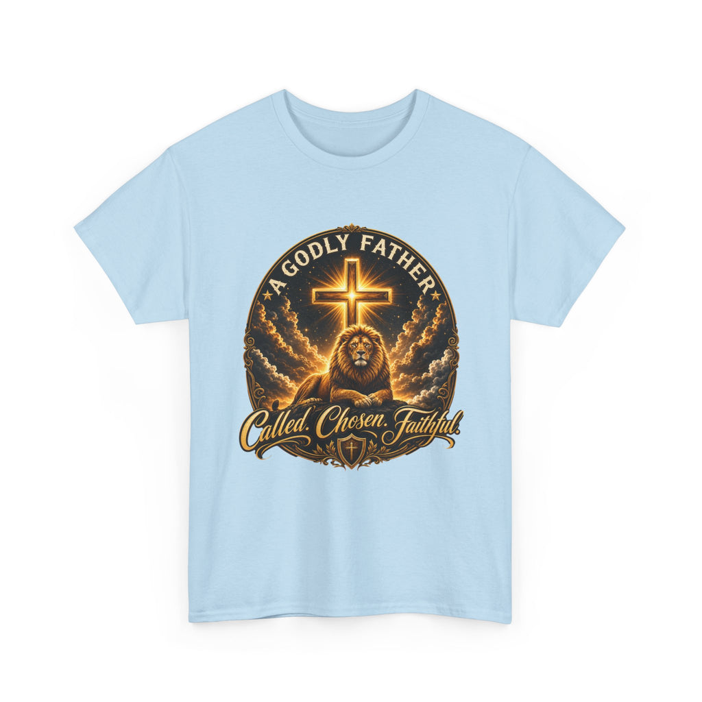 Called Chosen Faithful Christian T-Shirt — A Godly Father Cross Tee